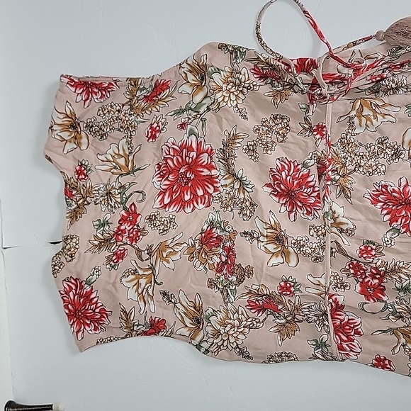 Lulu's Best In Bloom Blush Floral Print Wrap Dress/ Size L. - Picture 8 of 14